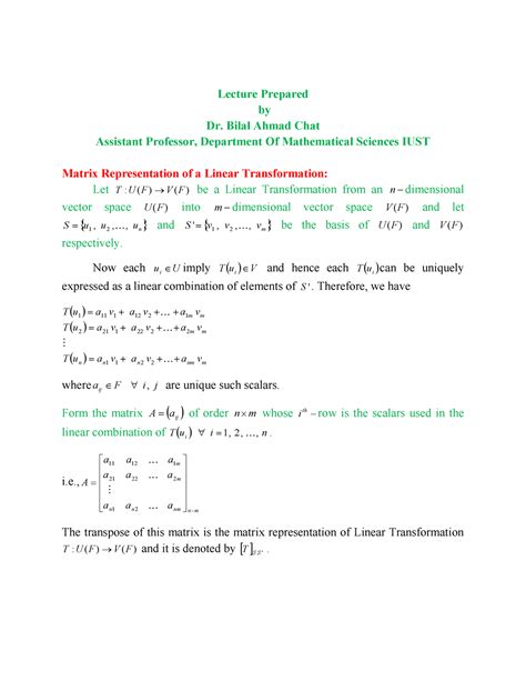 Image result for Linear Transformation Vector Space