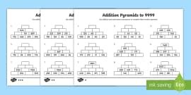 Image result for Addition Pyramid Worksheet