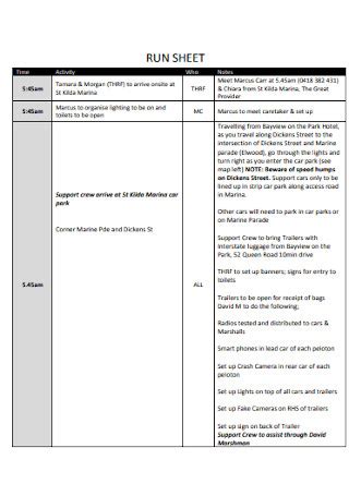 Afbeeldingsresultaten voor Sample of Programme Run Down