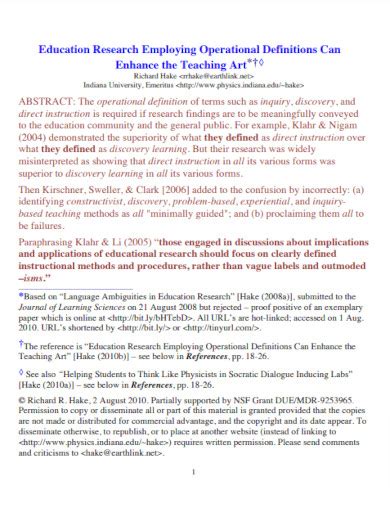 Image result for Operational Definition in Research Example