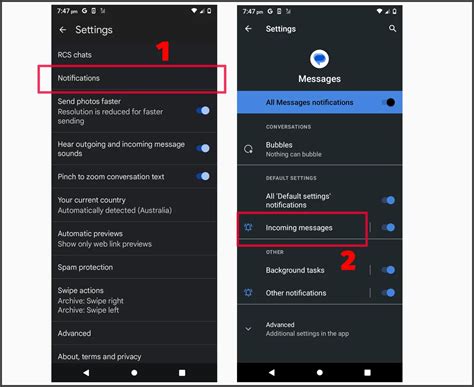 Toradh íomhá ar Google Messaging Notifications