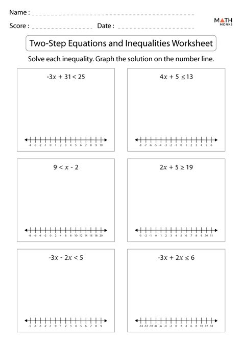 Image result for 7th Grade Math 2 Step Equations Worksheets