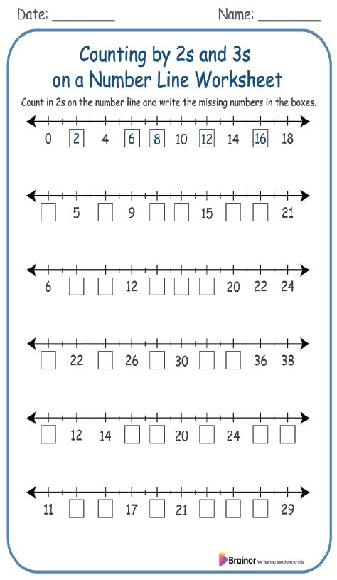 Image result for Counting On a Number Line Worksheet