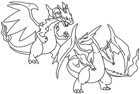 Image result for Mega Charizard Adult Coloring Page