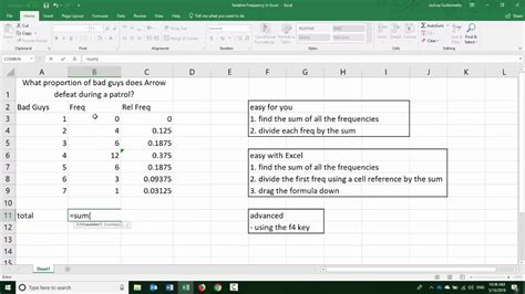 Image result for Relative Frequency Table Excel