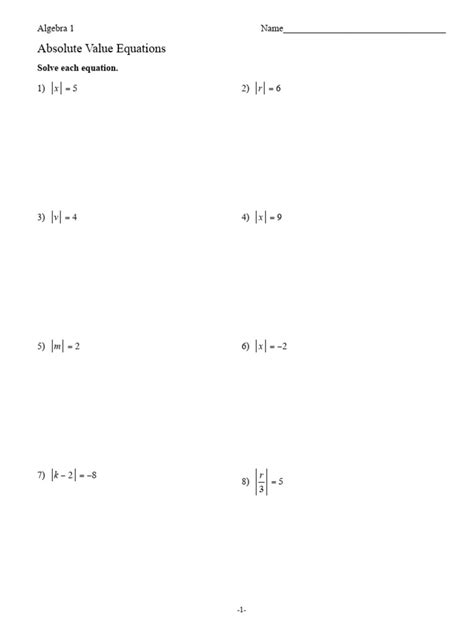 Image result for Absolute Value Formula Sheet