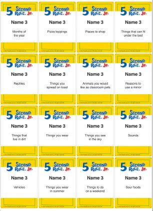 Toradh íomhá ar 5 Second Rule Game Example Question