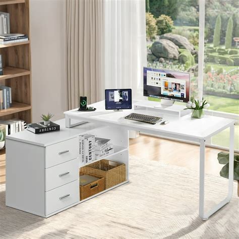 Afbeeldingsresultaten voor Corner Computer Table with Storage