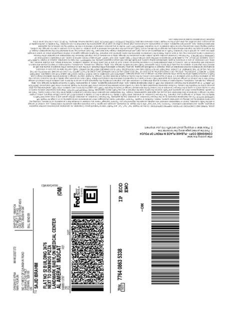Image result for FedEx Label Print Example