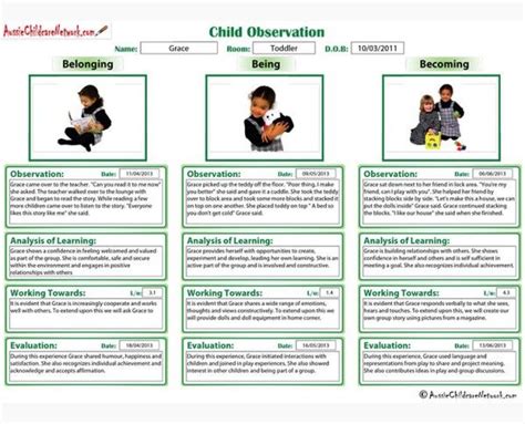 Image result for Objective Observation of a Child Example