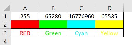 Excel VBA RGB Color Chart に対する画像結果