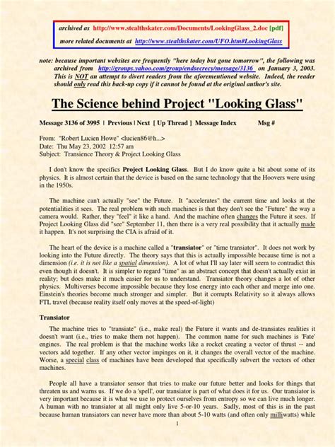 Image result for Looking Glass Secret Project