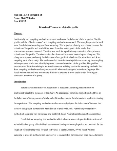 Image result for Sample Lab Report Abstract