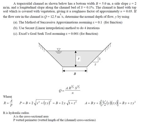 Image result for Trapezoidal Channel Formula