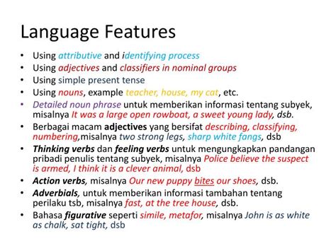 Image result for Language Features of Descriptive Text