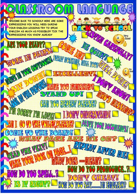 Image result for Classroom Language Poster