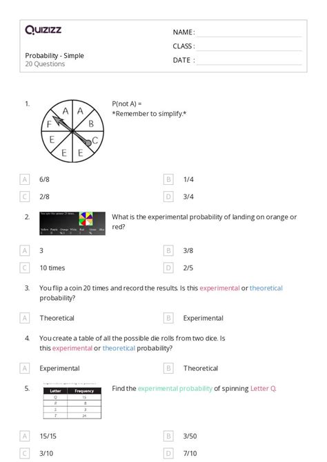 Image result for Word Problems Probability Worksheets Grade 6