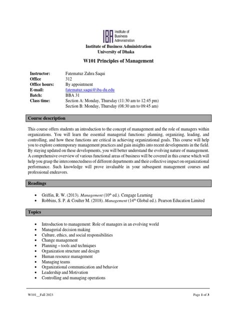 Principles and Practice of Management Course Outline に対する画像結果