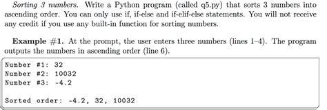 Toradh íomhá ar Numbers in Ascending Order Python