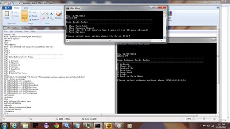 Toradh íomhá ar Batch Menu Script
