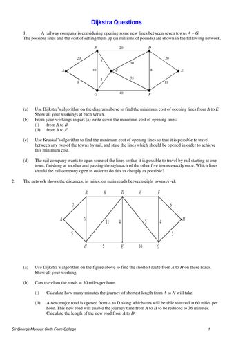 Image result for Dijkstra Algorithm Practice Questions