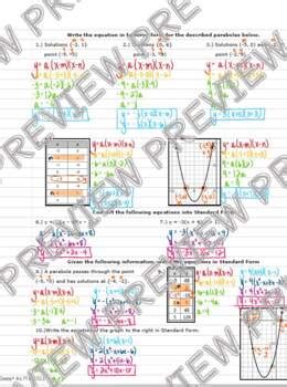 Image result for Quadratic Functions Vectored Form Notes