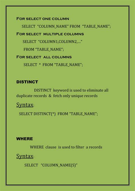 Image result for SQL Commands Cheat Sheet