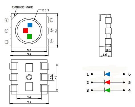 Image result for SMD RGB LED Pinout