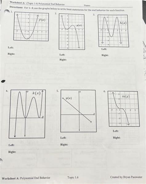 Image result for End Behavior Worksheet
