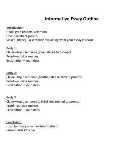 6+ Informative Essay Outline Examples to Download