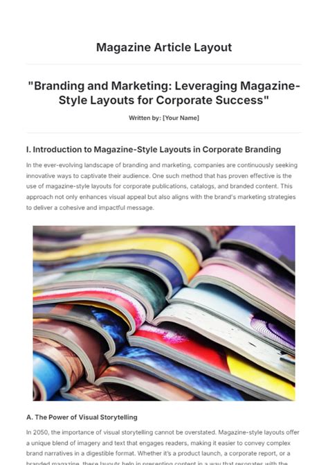 Image result for Magazine Article Layout Examples