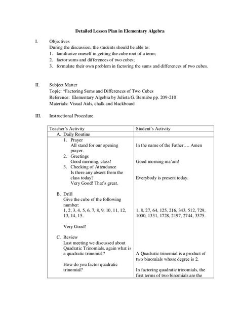 Image result for Example of Lesson Plan in Elementary