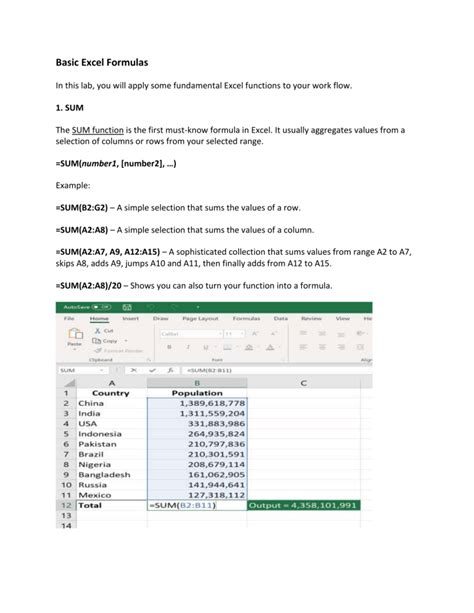 Image result for Basic Formulas in Excel