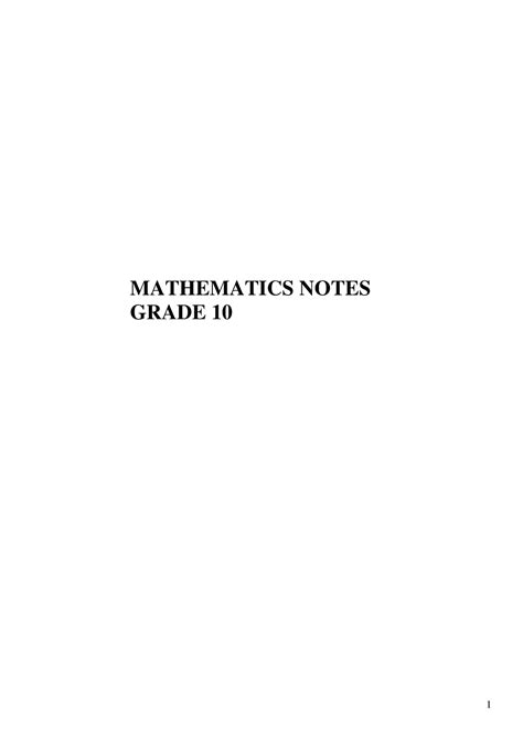 Image result for Mathematics Essentials Notes Grade 10