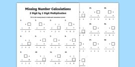 Multiplication with Missing Digits Coloumn Method に対する画像結果