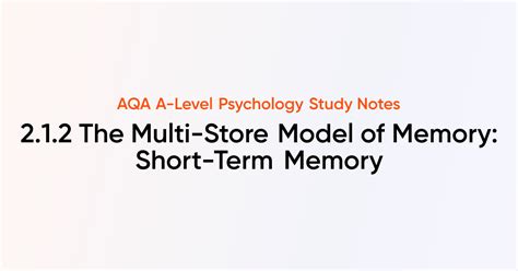 Toradh íomhá ar Multi-Store Model of Memory AQA