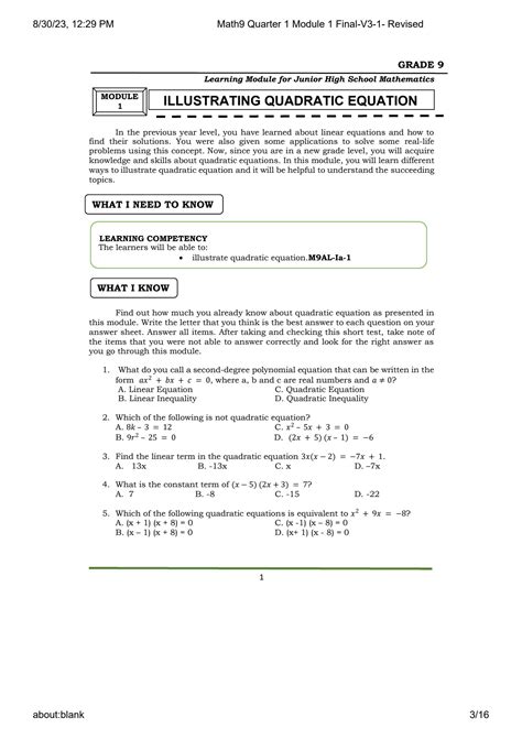 Mathematics 9 Quarter 1 Module に対する画像結果