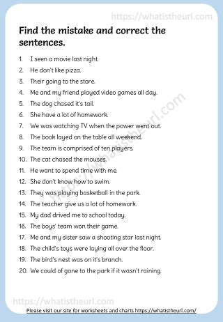 Image result for Grammar Correction Worksheets 3rd Grade