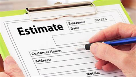 Toradh íomhá ar Detailed Estimate Example