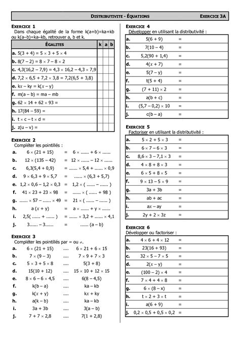 Image result for Calcul Litteral 5Eme