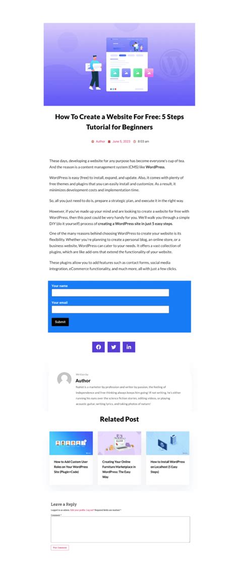 Toradh íomhá ar Elementor Blog Post Template