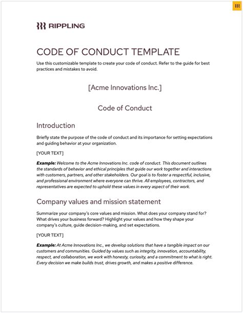 Image result for Class Code of Conduct Examples