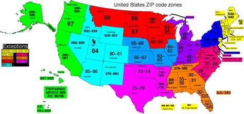 Afbeeldingsresultaten voor Us Postal Service Zip Code Map