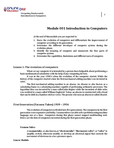 Image result for Introduction to Computing Introduction Technology PDF Module 1