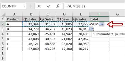 Adding Cells in Excel に対する画像結果