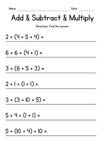 Image result for Order of Operations Multi-Step Worksheets