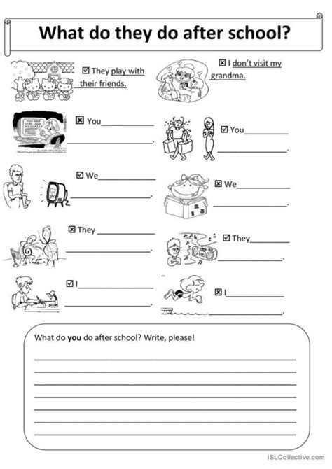 Afbeeldingsresultaten voor Present Simple Note for Kids Worksheet
