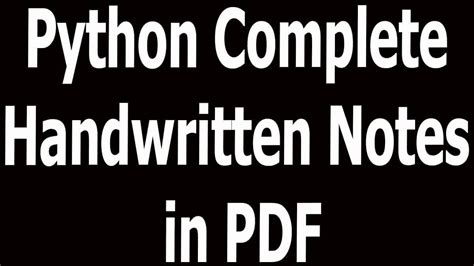 Image result for Python Handwritten Notepad PDF