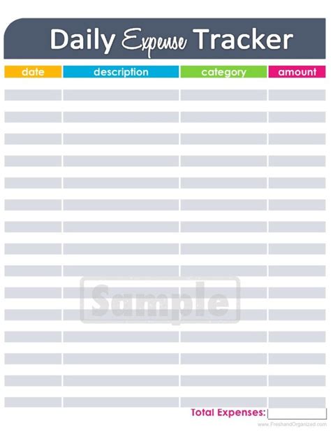 Image result for Printable Daily Expense Worksheet