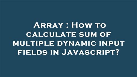 Afbeeldingsresultaten voor Array Sum User Input JavaScript